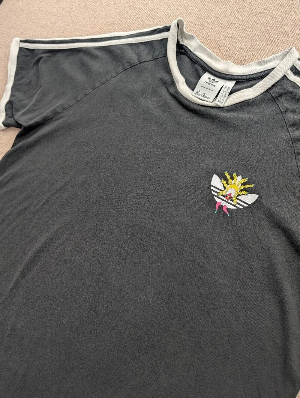 adidas Originals Trefoil Keiichi Tanaami Men's 2XL black Ringer Medusa Logo Tee